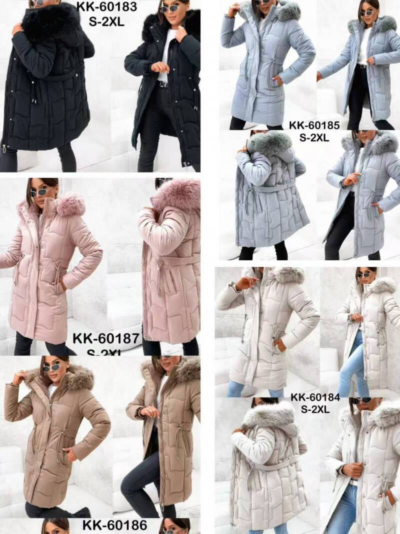 Plaszcze damkie zimowe Roz S-2XL, 1 Kolor Paczka 5 szt